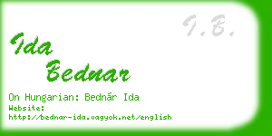 ida bednar business card